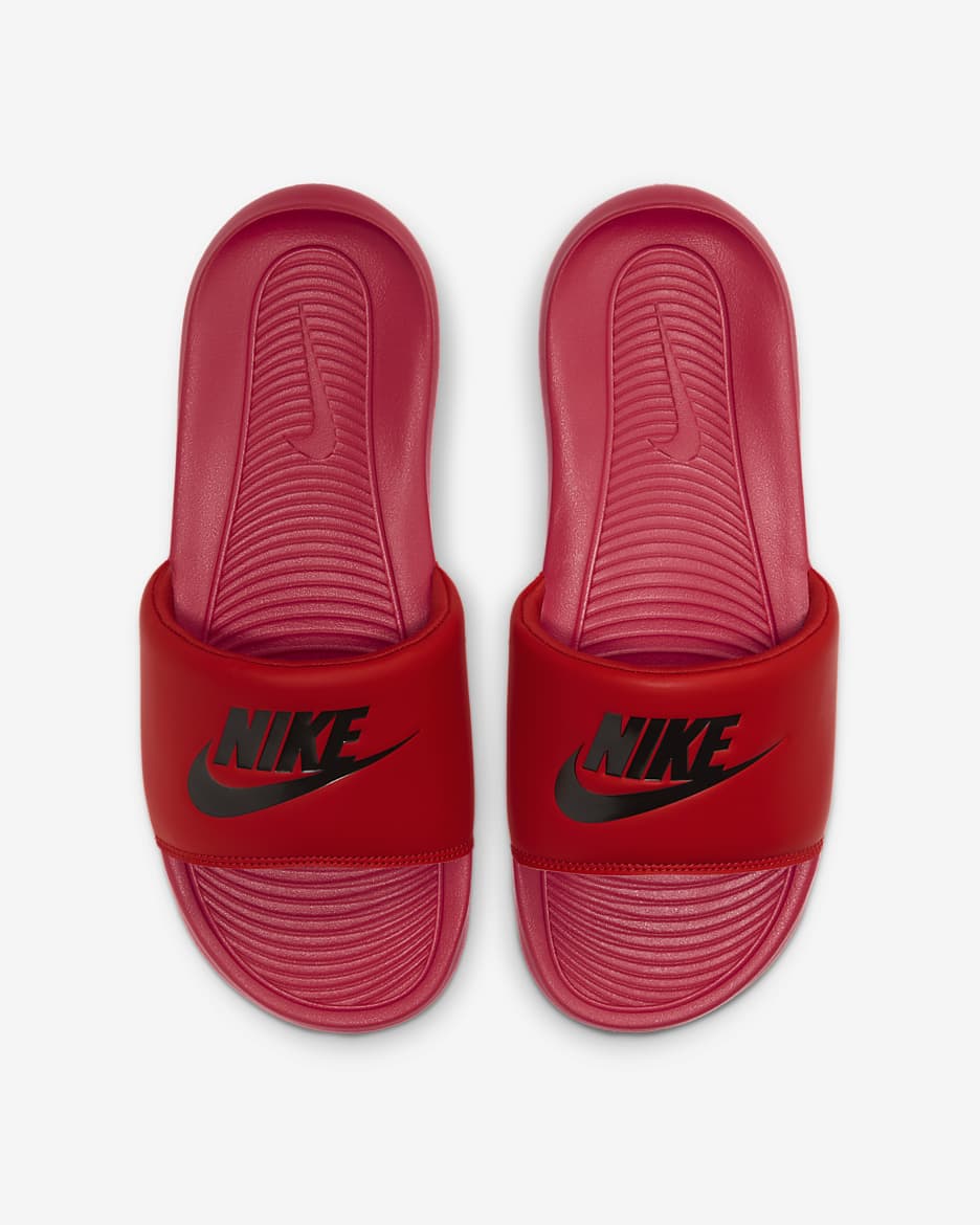 Black red nike slides online